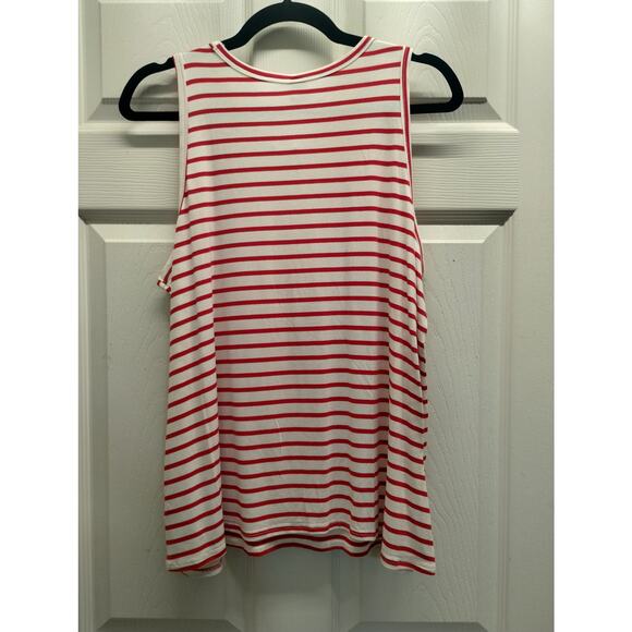 Old Navy NWT Women's Size Large Red & White Striped Luxe Super Soft Tank Top - Picture 2 of 6